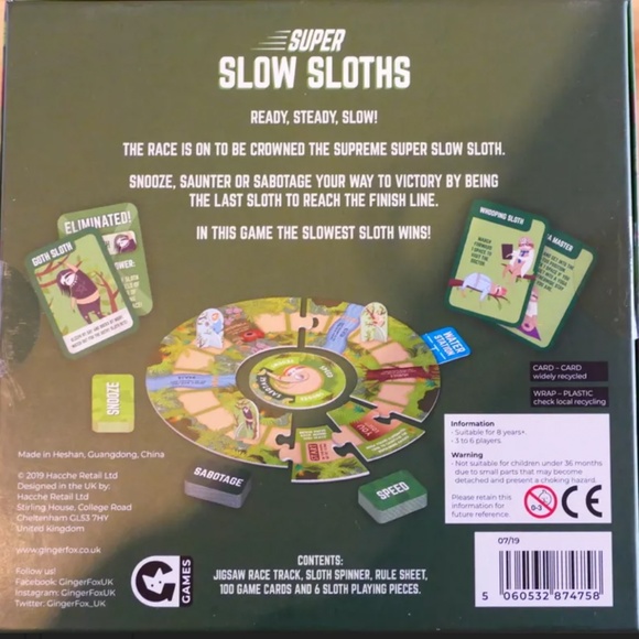 Ginger Fox - Super Slow Sloths Board/Card Game - Picture 3 of 8